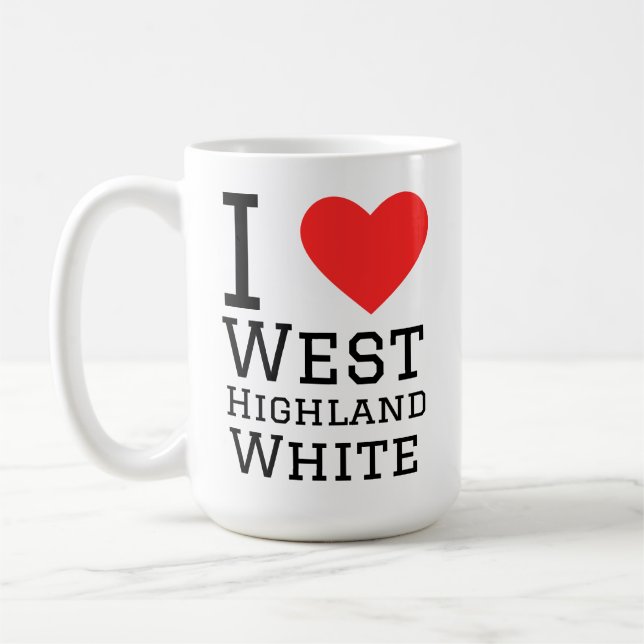 Mug J'adore le west highland white (Gauche)