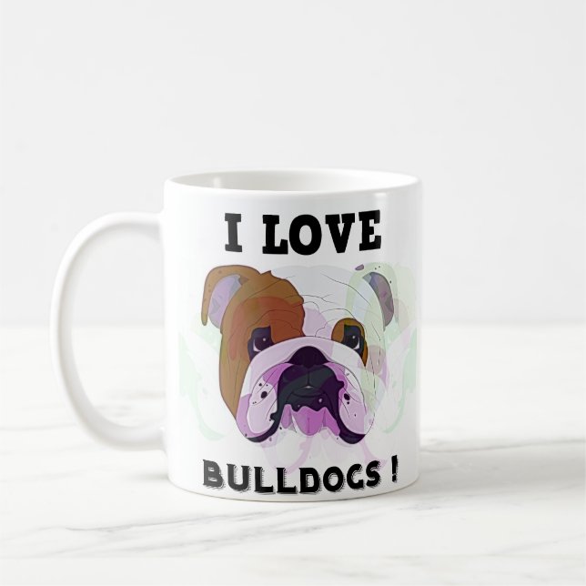 Mug J'adore les bulldogs (Gauche)