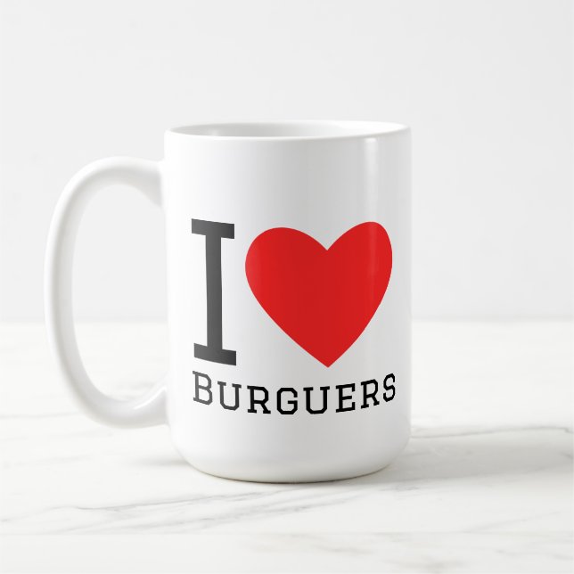 Mug J'adore les burgers (Gauche)
