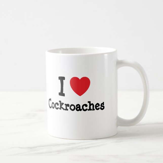 Mug J'adore les cafards coeurs personnalisés (Droite)
