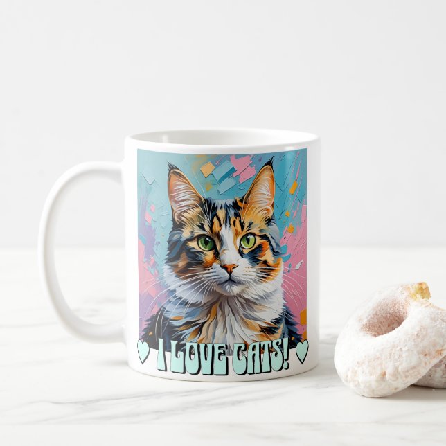 Mug J'adore les chats ! (Avec donut)