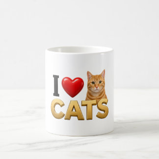 Mug J'adore les chats | Cadeau drôle pour amateur de c