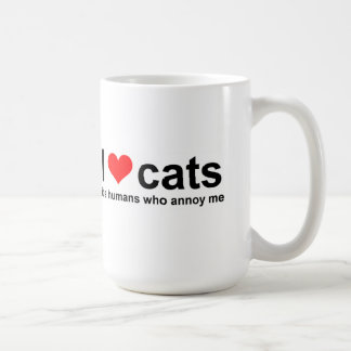 Mug J'adore les chats, ce sont les humains qui m'ennui