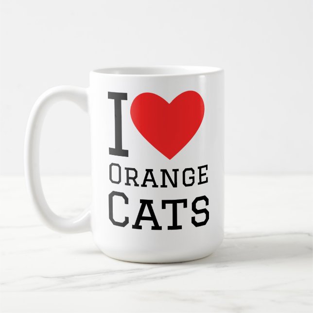 Mug J'adore les chats orange (Gauche)