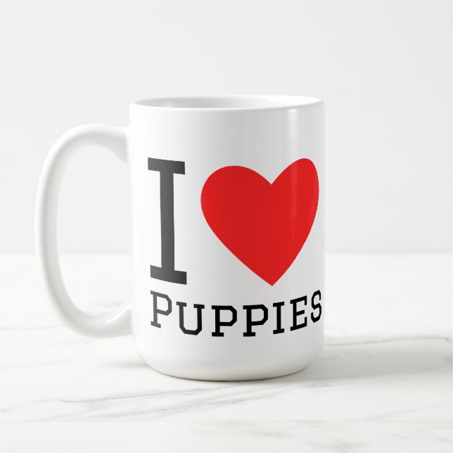 Mug J'adore les chiots (Gauche)