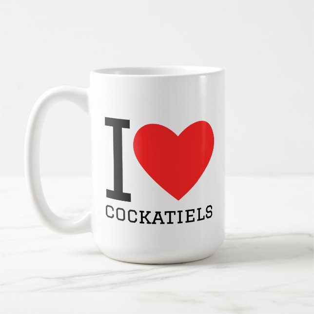 Mug J'adore les cockatiels (Gauche)