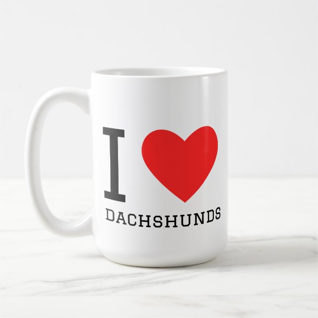 Mug J'adore les dachshunds (Gauche)