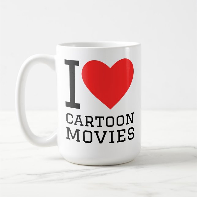 Mug J'adore les films de dessins animés (Gauche)