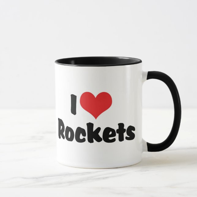 Mug J'adore les fusées Heart - Exploration spatiale (Droite)