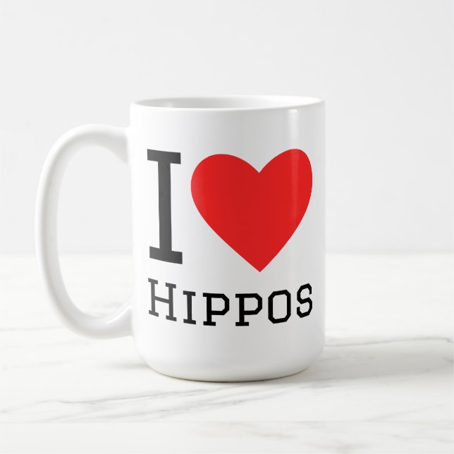 Mug J'adore les hippopotames (Gauche)