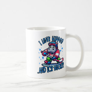 Mug J'adore les hippopotames et le hockey sur glace Dr