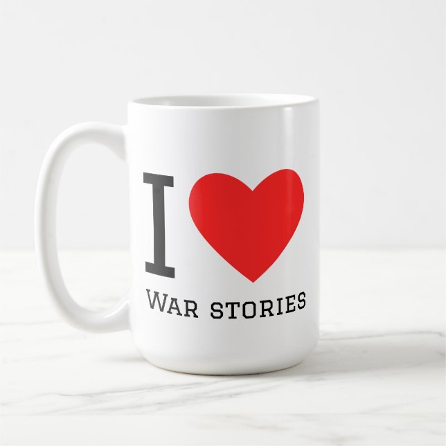 Mug J'adore les histoires de guerre (Gauche)