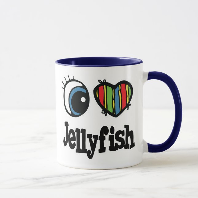 Mug J'adore (♥) les méduses (Droite)