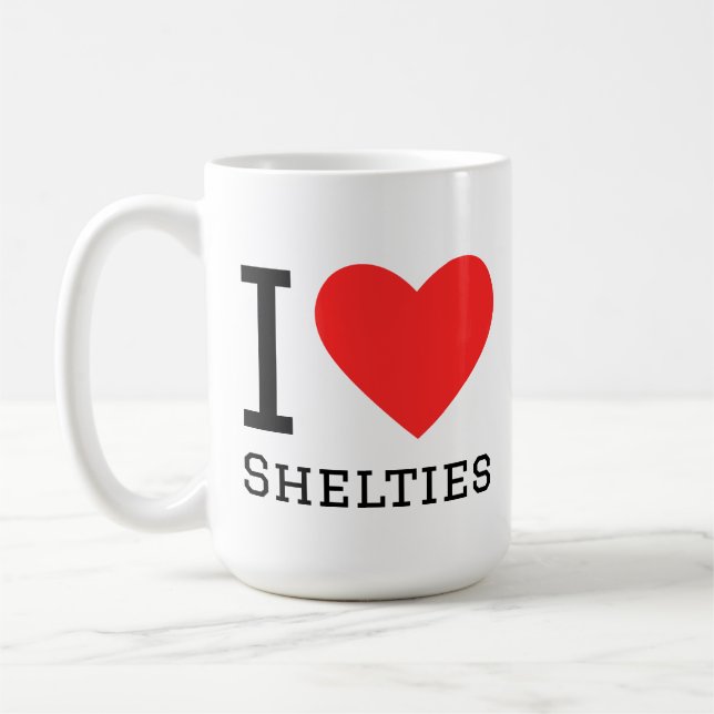 Mug J'adore les shelties (Gauche)