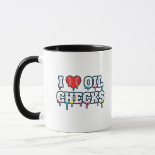 Mug J'adore les vérifications d'huile Drôle de mécanic
