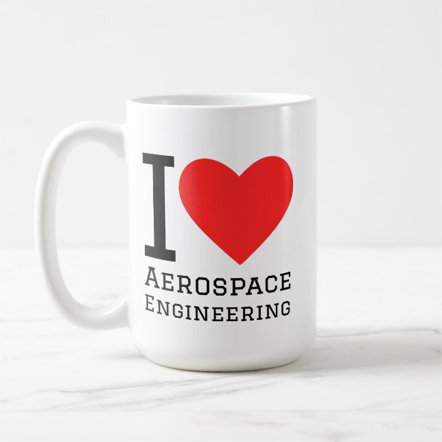 Mug J'adore l'ingénierie aérospatiale  (Gauche)