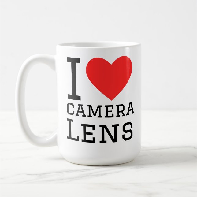 Mug J'adore l'objectif de l'appareil photo (Gauche)
