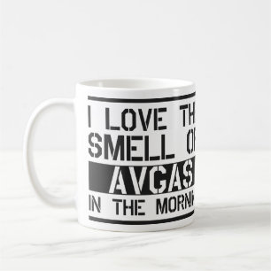 Mug j'adore l'odeur d'avgas le matin