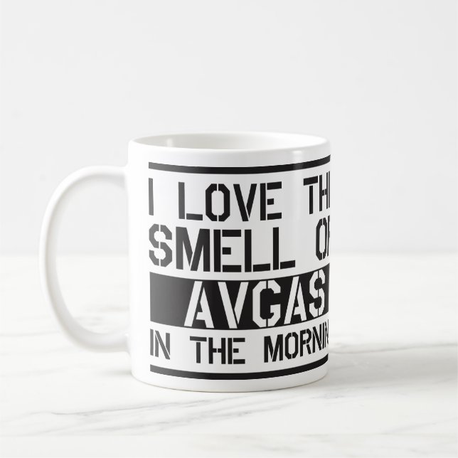 Mug j'adore l'odeur d'avgas le matin (Gauche)