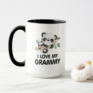 Mug J'adore ma mamie Bébés pandas et pandas adultes mi