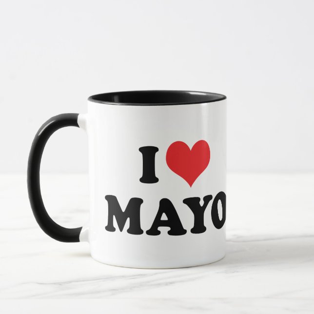 Mug J'adore Mayo au Cœur - Amateur de Mayonnaise (Gauche)