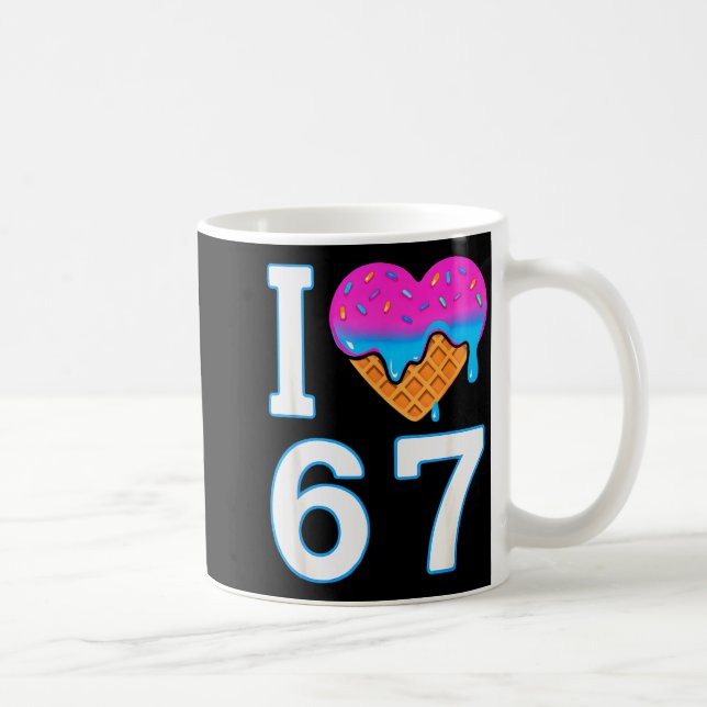 Mug J'adore Mème de cœur 6 7 Marchandises Six Sept Gla (Droite)