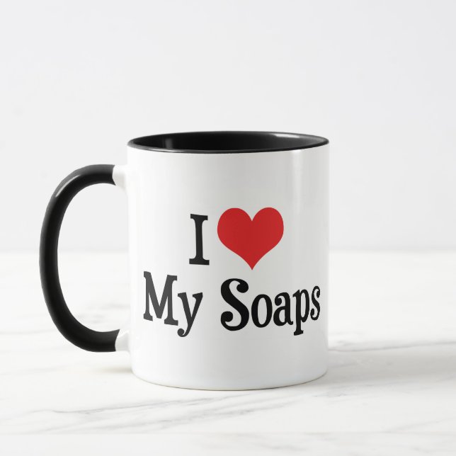 Mug J'adore mes soaps cœur - Amoureux des feuilletons (Gauche)