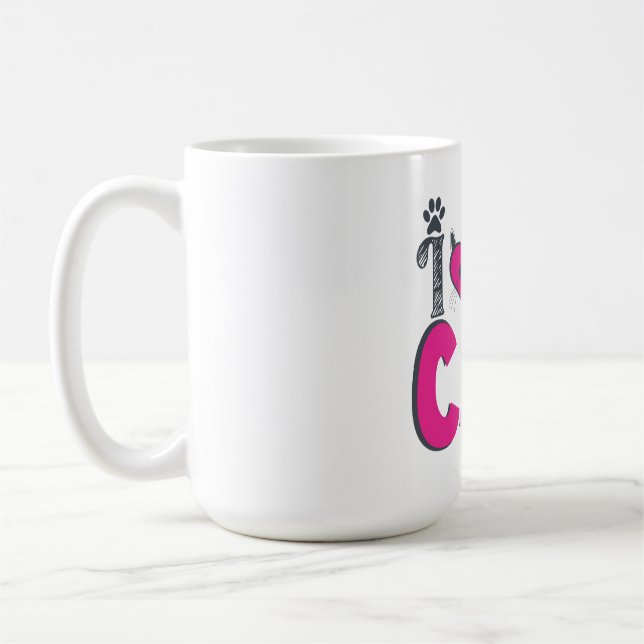 Mug J'adore mon chat – Conception adorable pour amateu (Gauche)