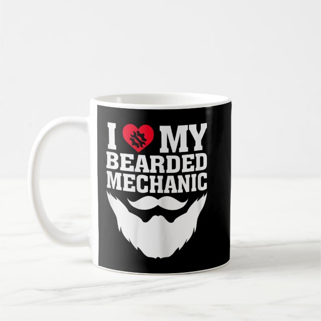 Mug J'adore mon mécanicien barbu (Gauche)
