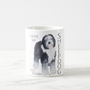 Mug J'adore mon vieux chien de berger anglais