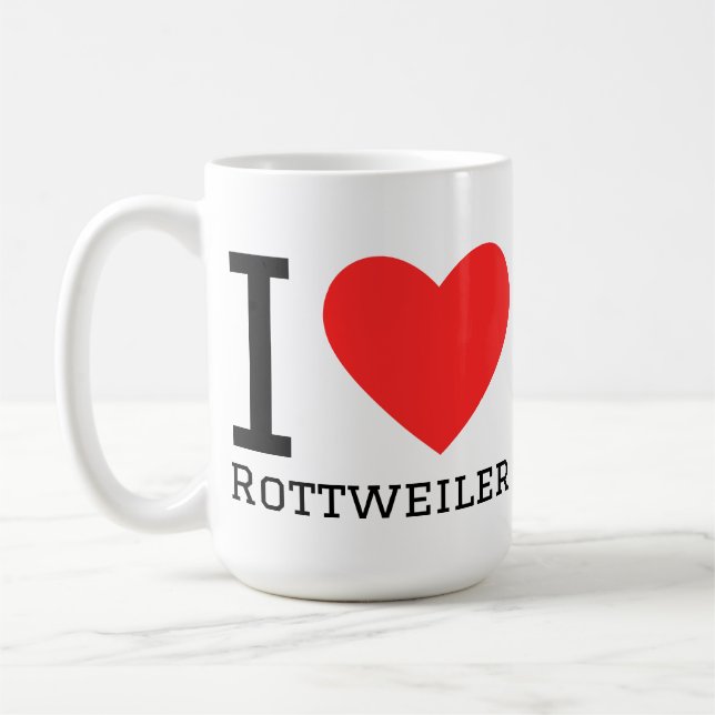 Mug J'adore Rottweiler  (Gauche)