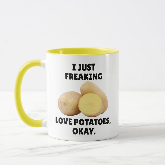 Mug J'adore tout simplement les pommes de terre Drôle  (Gauche)