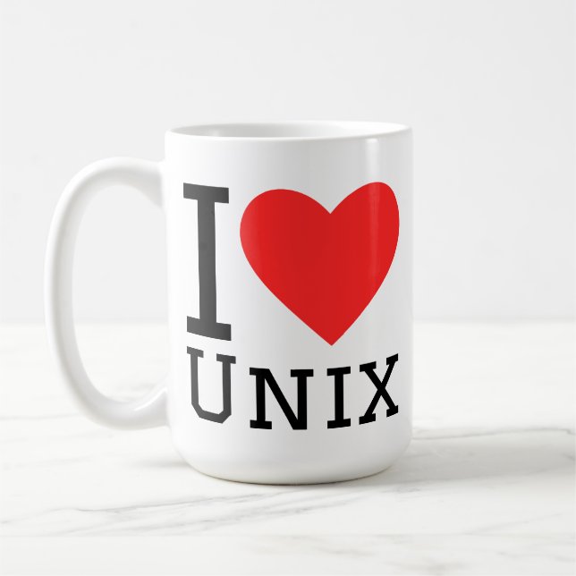 Mug J'adore Unix  (Gauche)