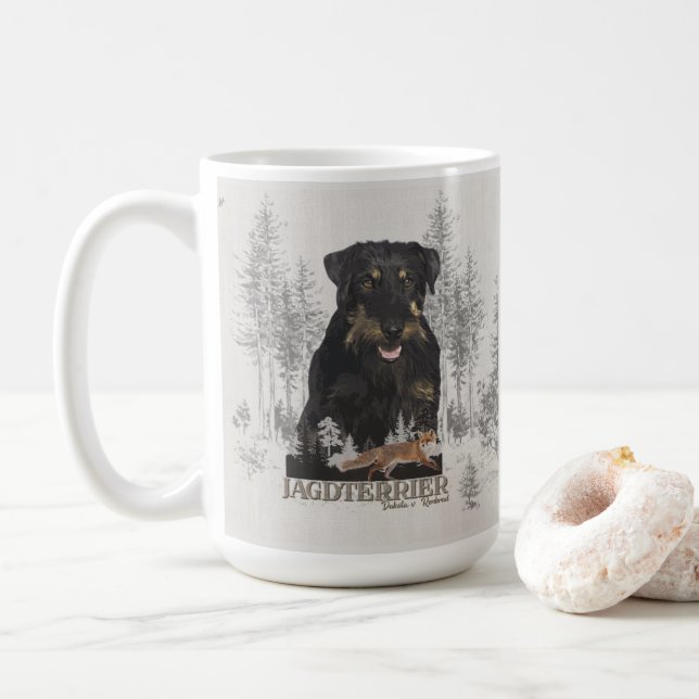 Mug Jagdterrier Dakota c. Renbrad Faux Canvas Print Ac (Avec donut)