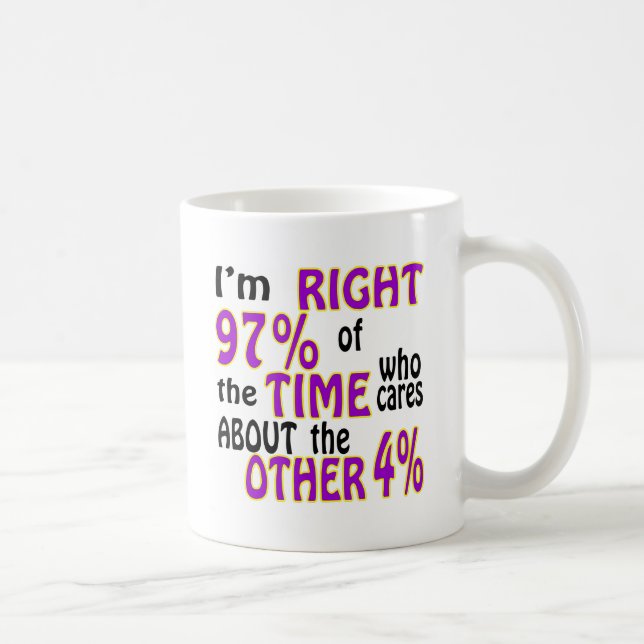 Mug J'ai 97% ans droit du temps qui s'inquiète (Droite)