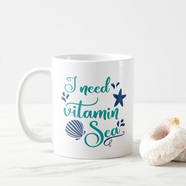 Mug j'ai besoin de vitamine mer (Avec donut)