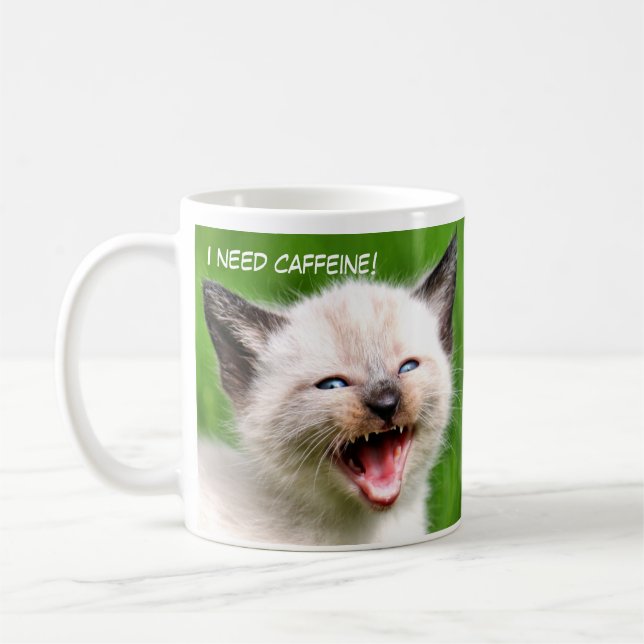 Mug J'AI BESOIN du chaton effrayant siamois drôle de (Gauche)
