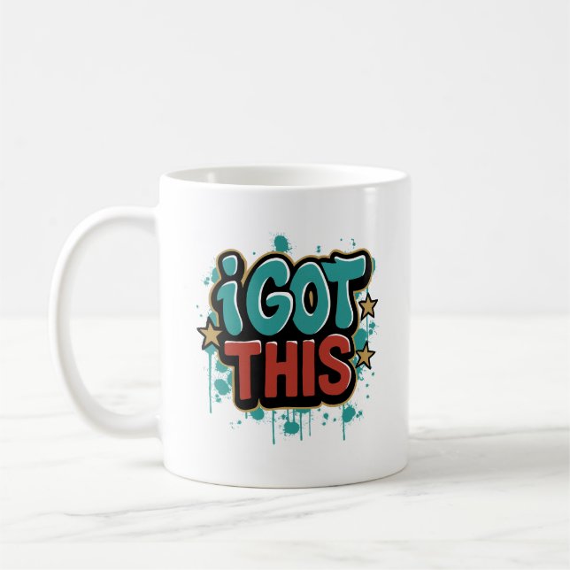 Mug J'AI ÇA Typographie Motivationnelle de Style Graff (Gauche)