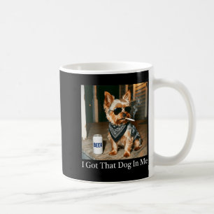 Mug J'ai ce chien à yorkie fumant une cigarette mème h