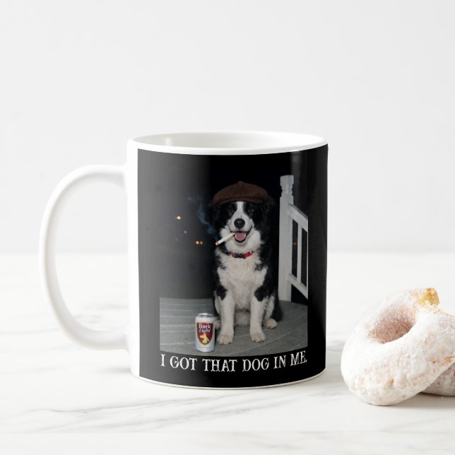 Mug J'ai Ce Chien En Moi, Mème Drôle De Border Collie (Avec donut)