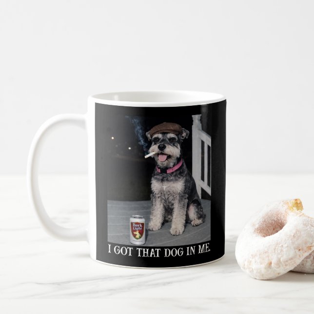Mug J'ai Ce Chien En Moi, Miniature Schnauzer Drôle  (Avec donut)