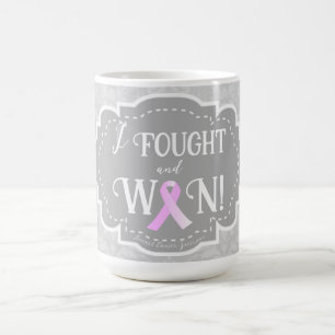 Mug J'ai combattu et gagné Survivant du cancer du se