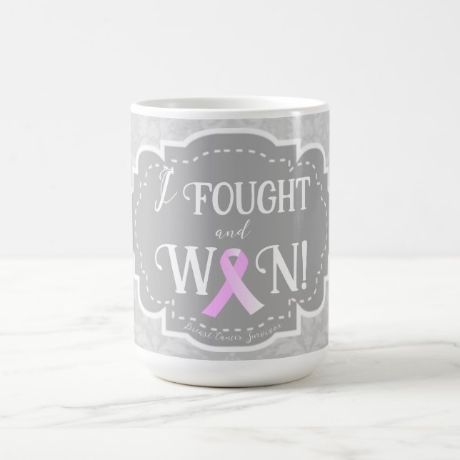 Mug J'ai combattu et gagné | Survivant du cancer du se (Centre)