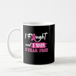 Mug J'Ai Combattu Et J'Ai Gagné 5 Ans De Cancer Du Sei