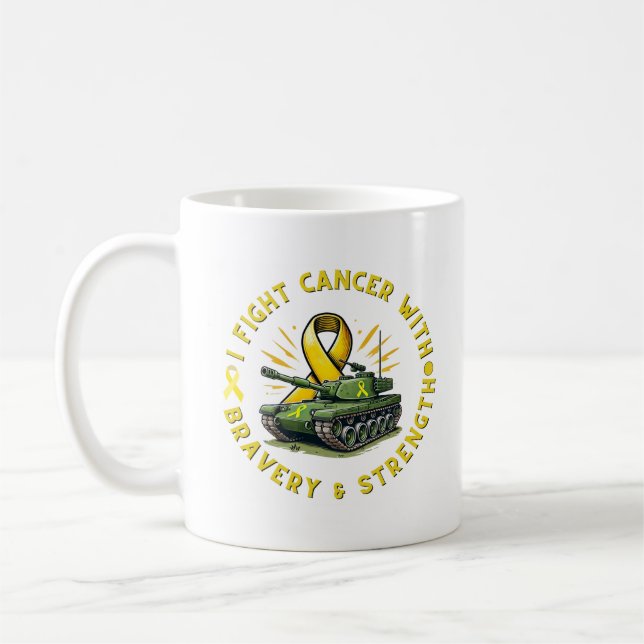 MUG "J'AI COMBATTU LE CANCER AVEC LA BRAVERE ET LA PUI (Gauche)