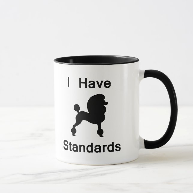 Mug J'ai des normes (le caniche) (Droite)