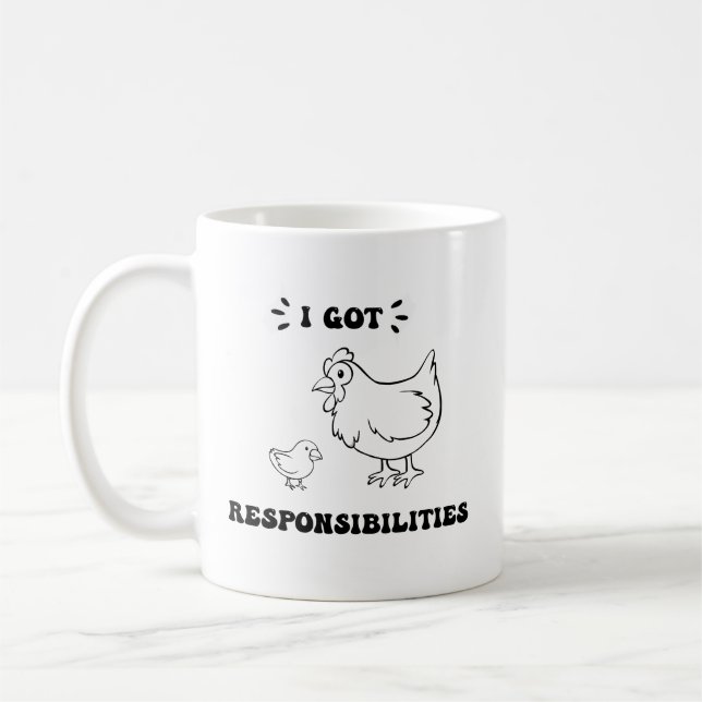 Mug J'Ai Des Responsabilités Drôle Angelica Citation R (Gauche)