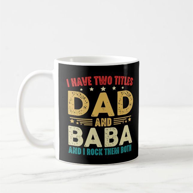Mug J'Ai Deux Titres Papa Et Baba Fête des pères (Gauche)