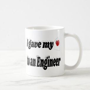 Mug J'ai donné mon coeur à un ingénieur texte noir