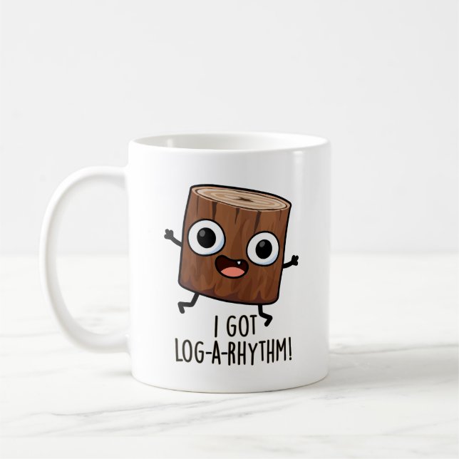 Mug J'ai eu un jeu de mots drôle en bois Log-a-rhythmi (Gauche)